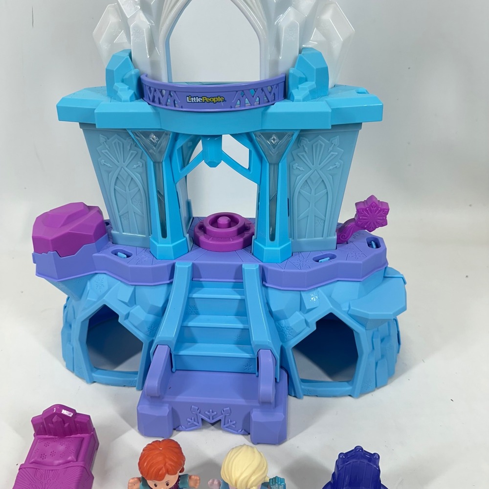 Fisher-Price Little People Disney Frozen Elsa Ice Palace Playset Anna & Elsa - Picture 4 of 9